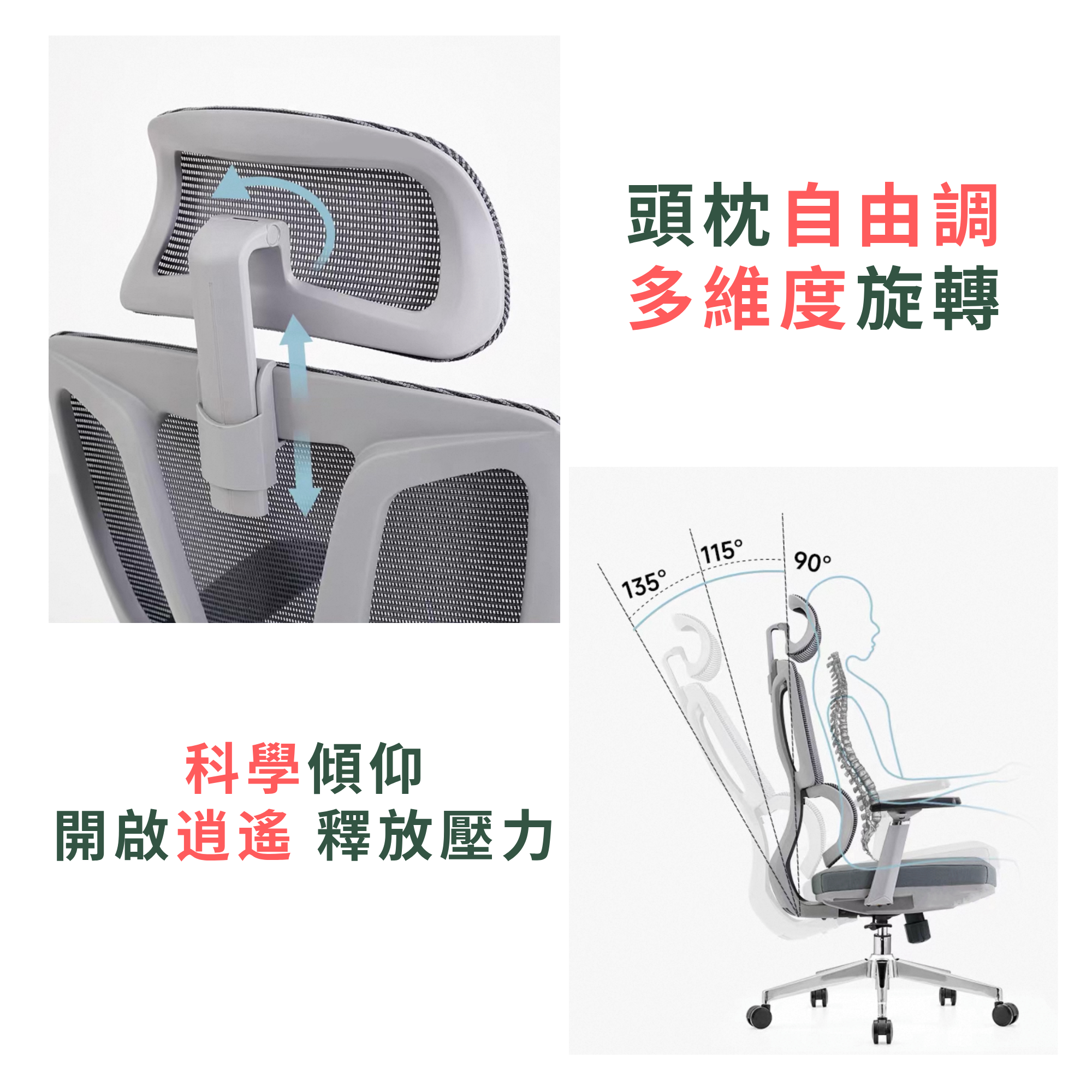 人體工學5D扶手辦公椅